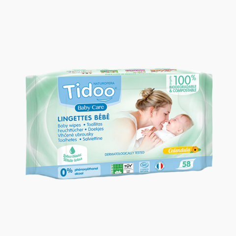 Lingettes Bébé Ultra Douces Compostables Tidoo Care